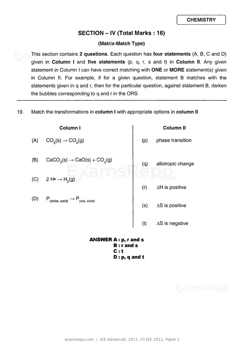 JEE Advanced 2011 question paper, IIT-JEE 2011, Paper 2, page 6 of 26