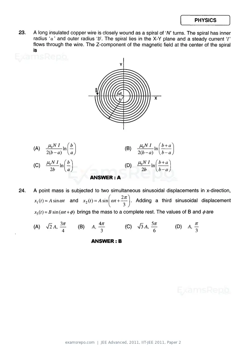 JEE Advanced 2011 question paper, IIT-JEE 2011, Paper 2, page 9 of 26