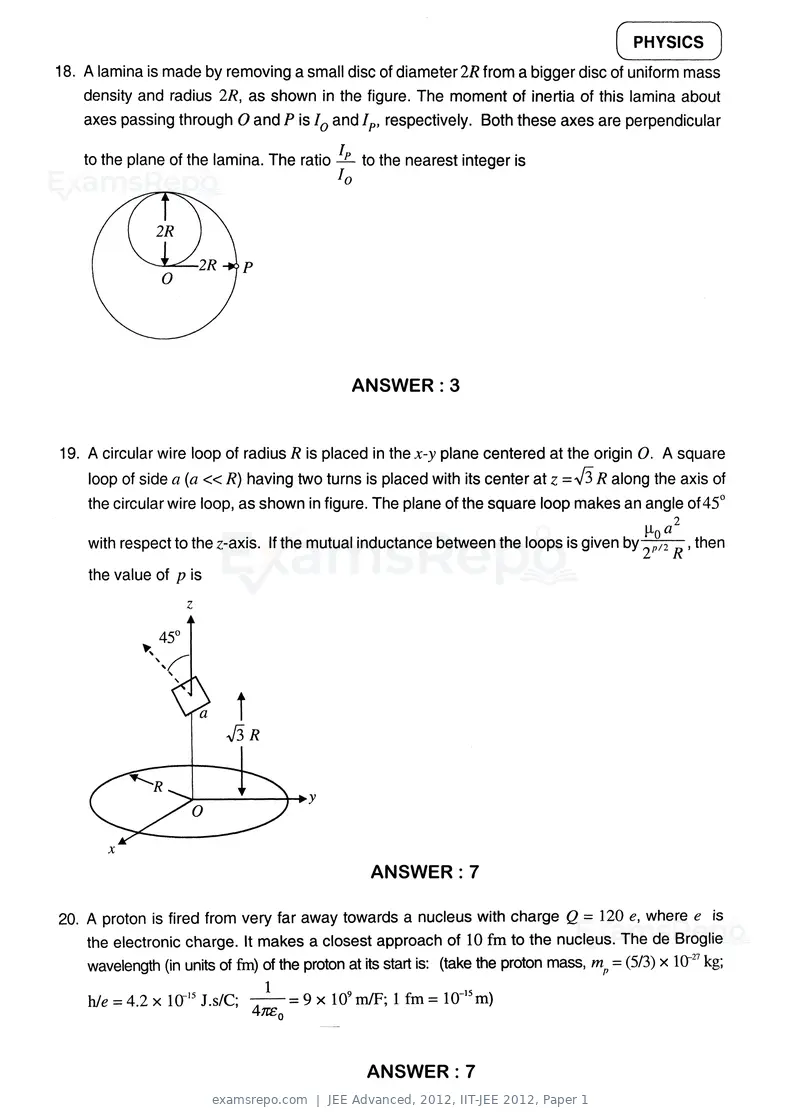 JEE Advanced 2012 question paper, IIT-JEE 2012, Paper 1, page 11 of 24