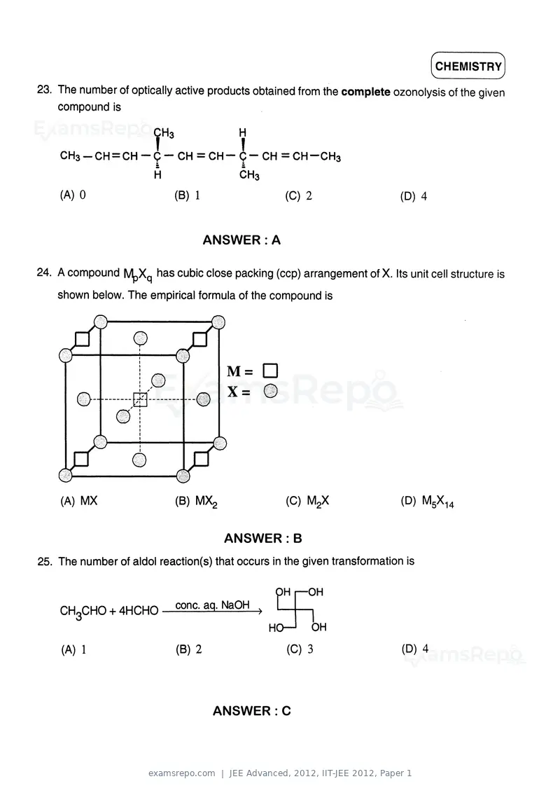 JEE Advanced 2012 question paper, IIT-JEE 2012, Paper 1, page 13 of 24