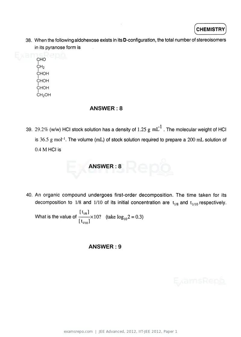 JEE Advanced 2012 question paper, IIT-JEE 2012, Paper 1, page 18 of 24