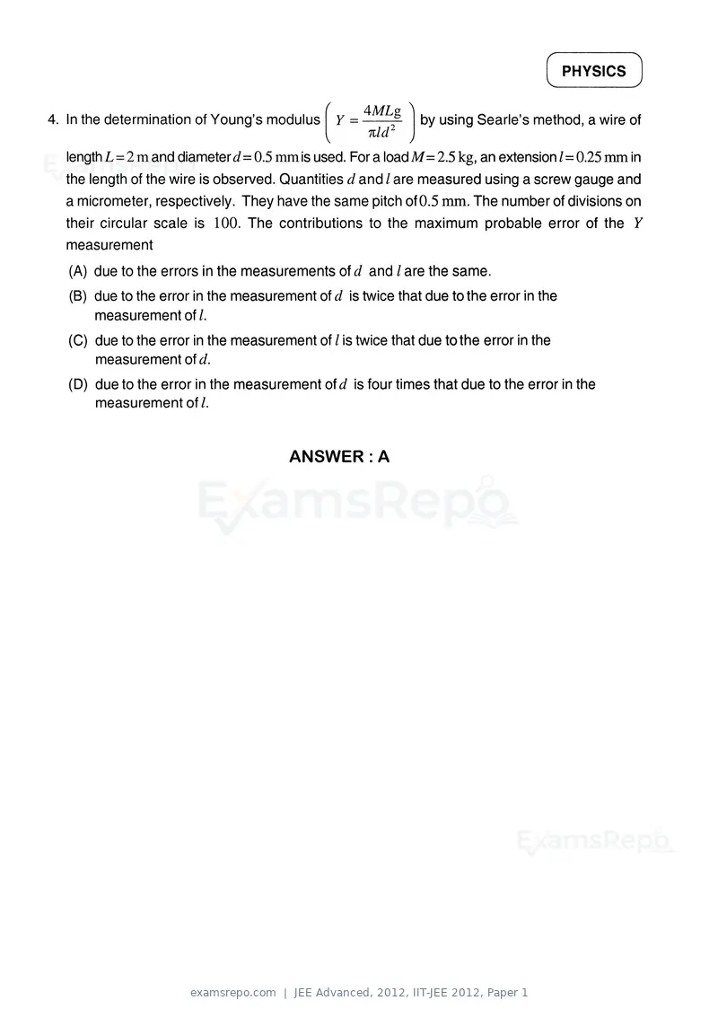 JEE Advanced 2012 question paper, IIT-JEE 2012, Paper 1, page 3 of 24