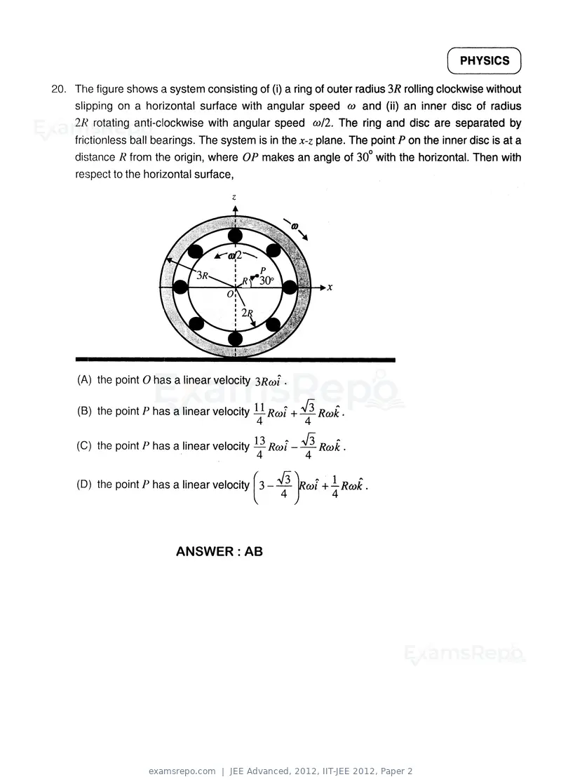 JEE Advanced 2012 question paper, IIT-JEE 2012, Paper 2, page 12 of 31