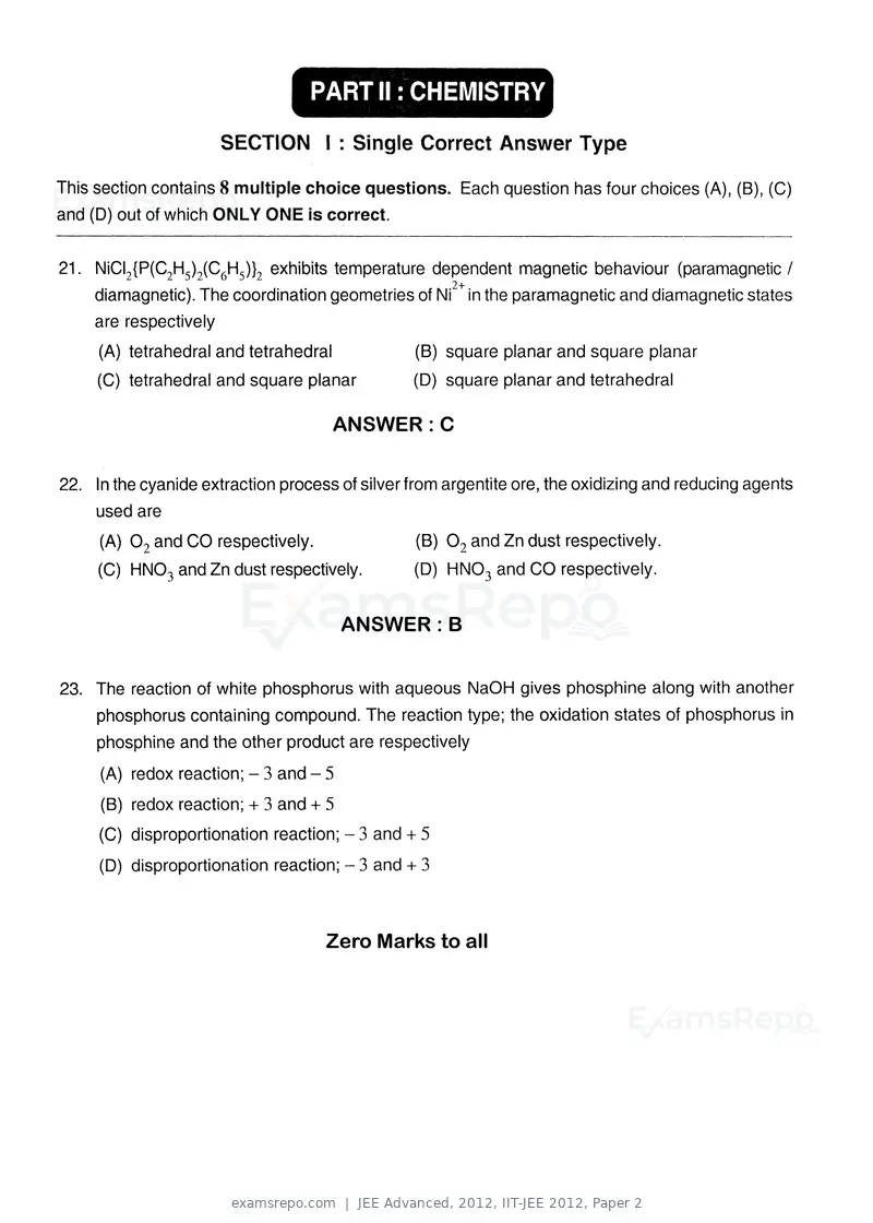JEE Advanced 2012 question paper, IIT-JEE 2012, Paper 2, page 13 of 31
