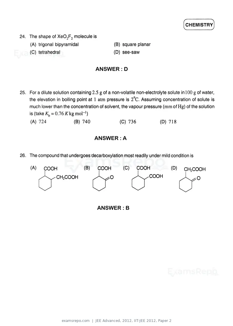 JEE Advanced 2012 question paper, IIT-JEE 2012, Paper 2, page 14 of 31