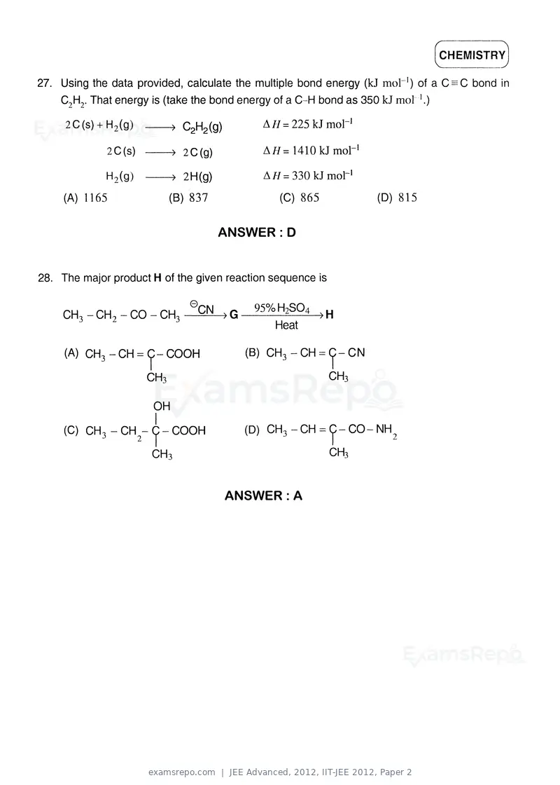 JEE Advanced 2012 question paper, IIT-JEE 2012, Paper 2, page 15 of 31