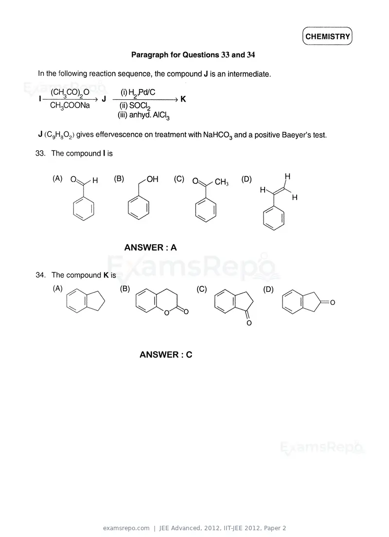 JEE Advanced 2012 question paper, IIT-JEE 2012, Paper 2, page 18 of 31