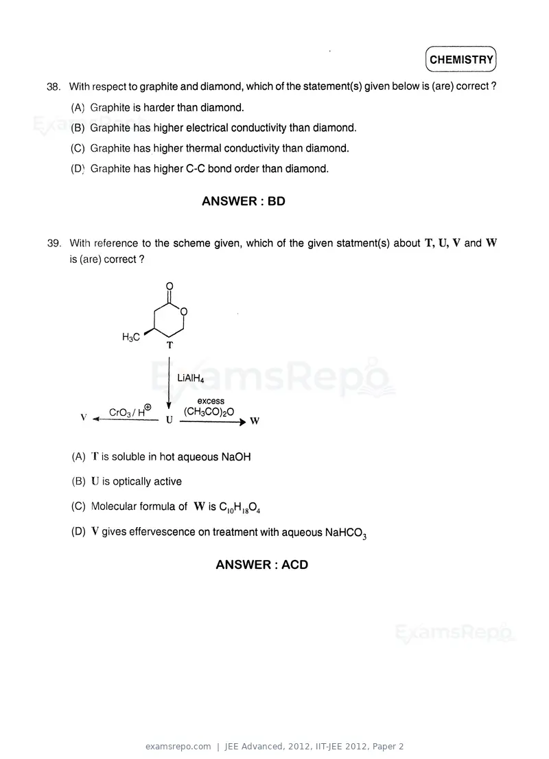 JEE Advanced 2012 question paper, IIT-JEE 2012, Paper 2, page 22 of 31