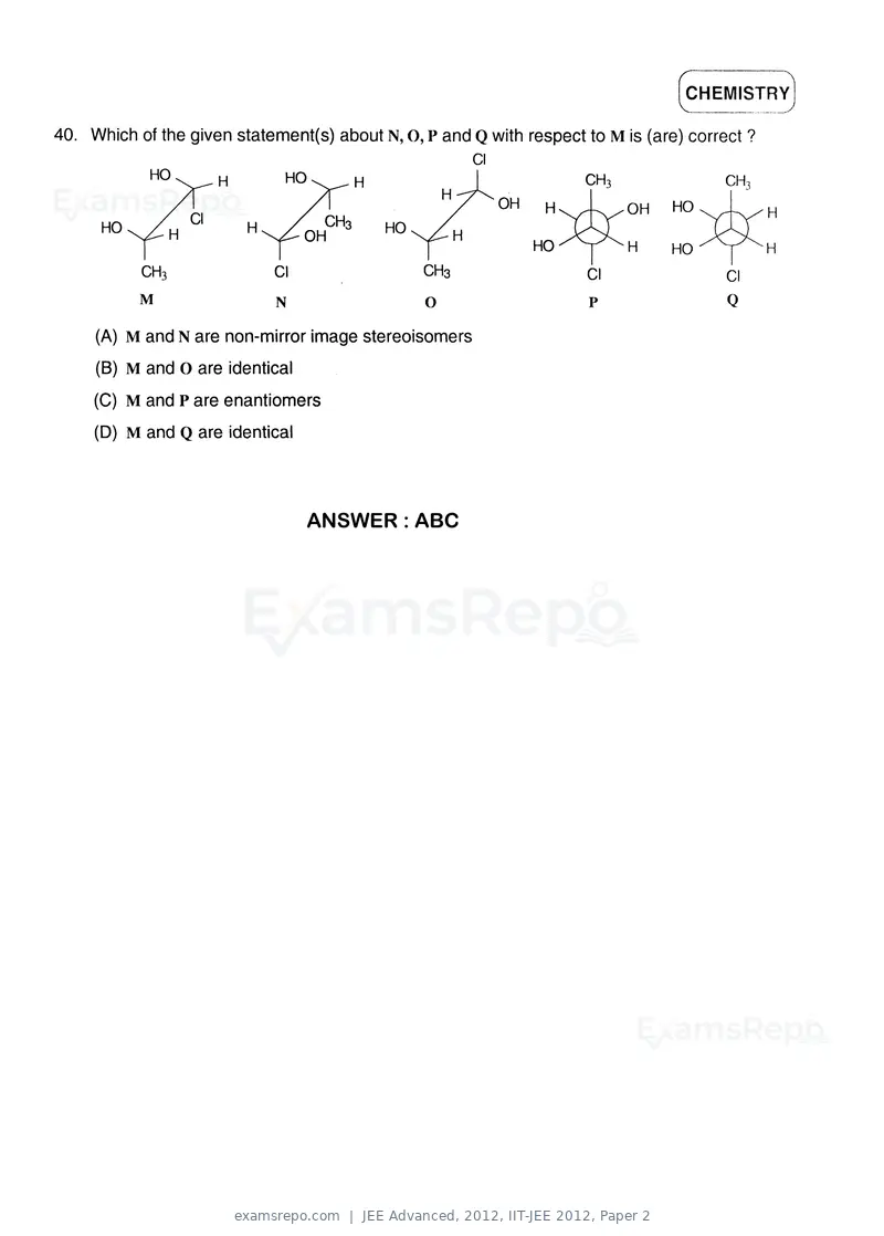 JEE Advanced 2012 question paper, IIT-JEE 2012, Paper 2, page 23 of 31