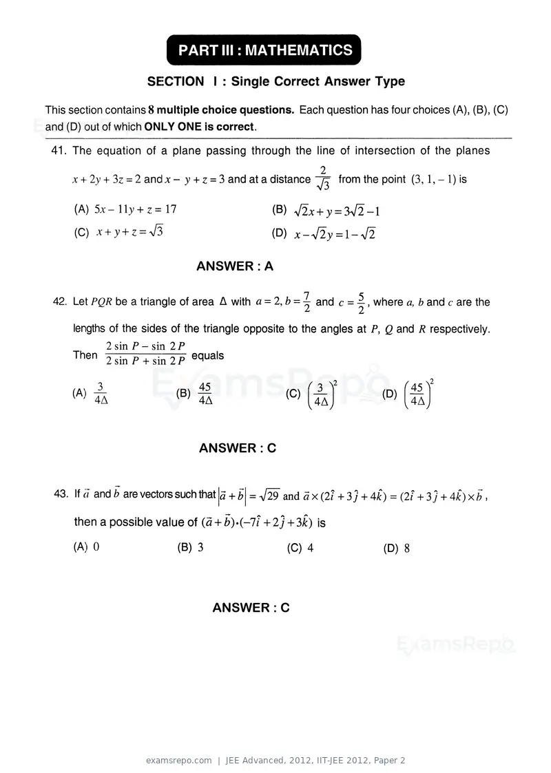 JEE Advanced 2012 question paper, IIT-JEE 2012, Paper 2, page 24 of 31