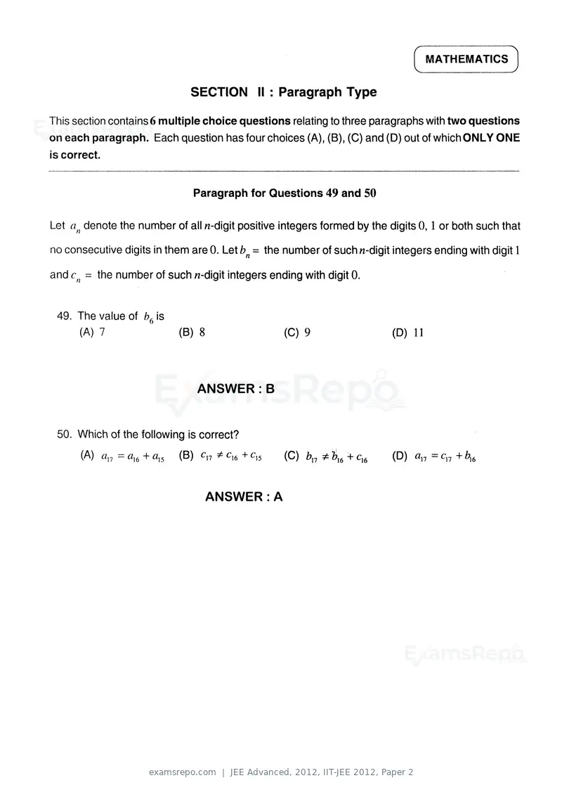 JEE Advanced 2012 question paper, IIT-JEE 2012, Paper 2, page 26 of 31
