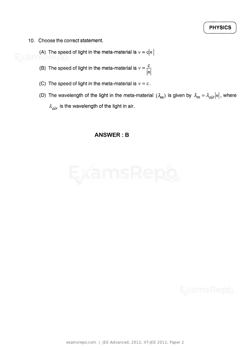 JEE Advanced 2012 question paper, IIT-JEE 2012, Paper 2, page 6 of 31