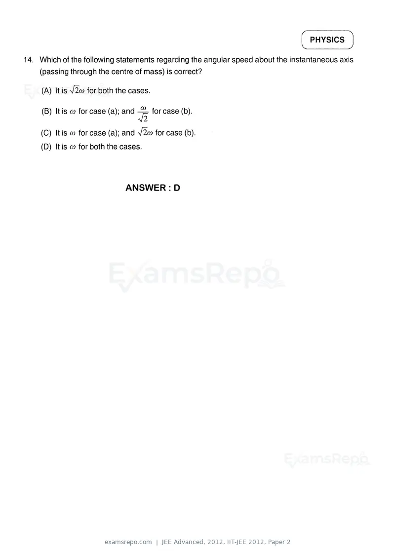 JEE Advanced 2012 question paper, IIT-JEE 2012, Paper 2, page 9 of 31
