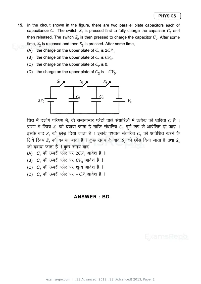 JEE Advanced 2013 question paper, JEE (Advanced) 2013, Paper 1, page 11 of 40