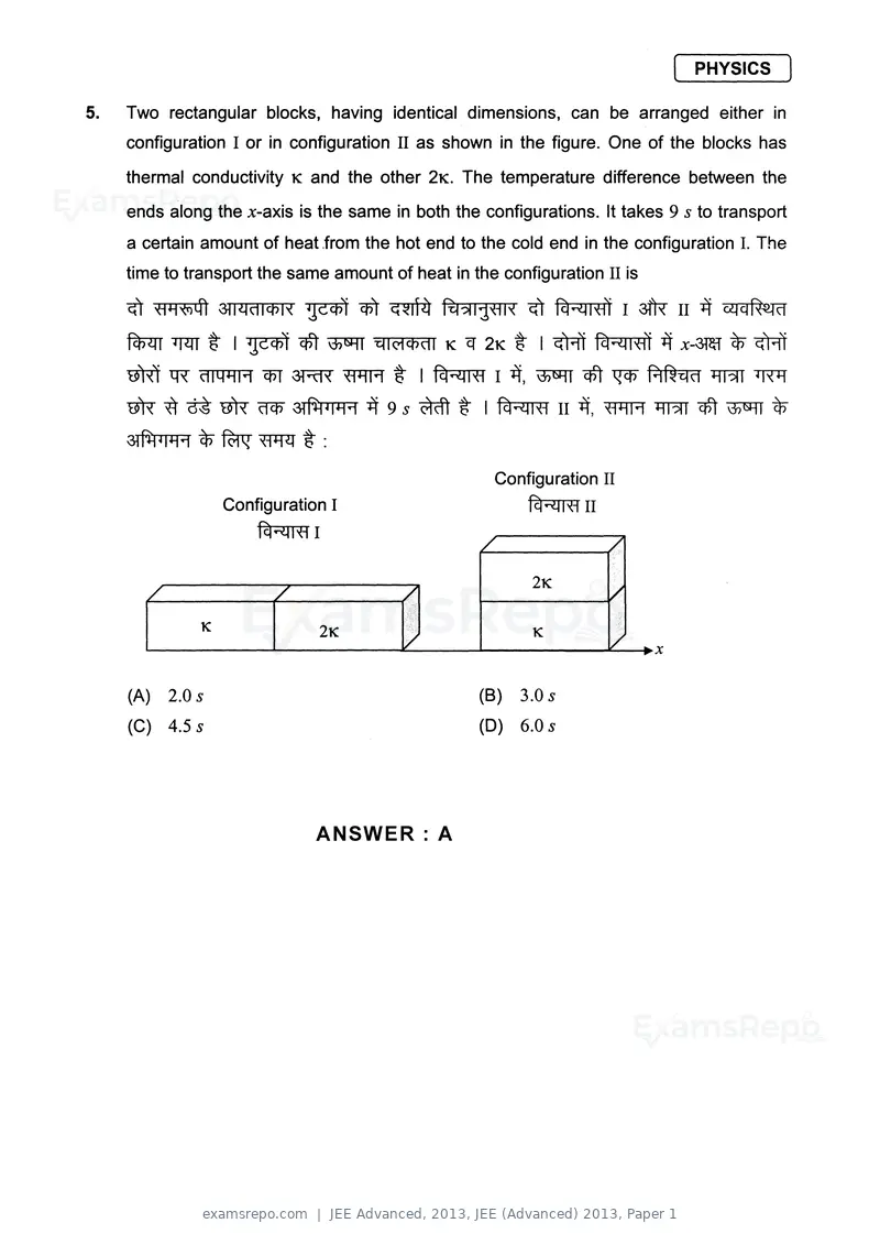 JEE Advanced 2013 question paper, JEE (Advanced) 2013, Paper 1, page 3 of 40