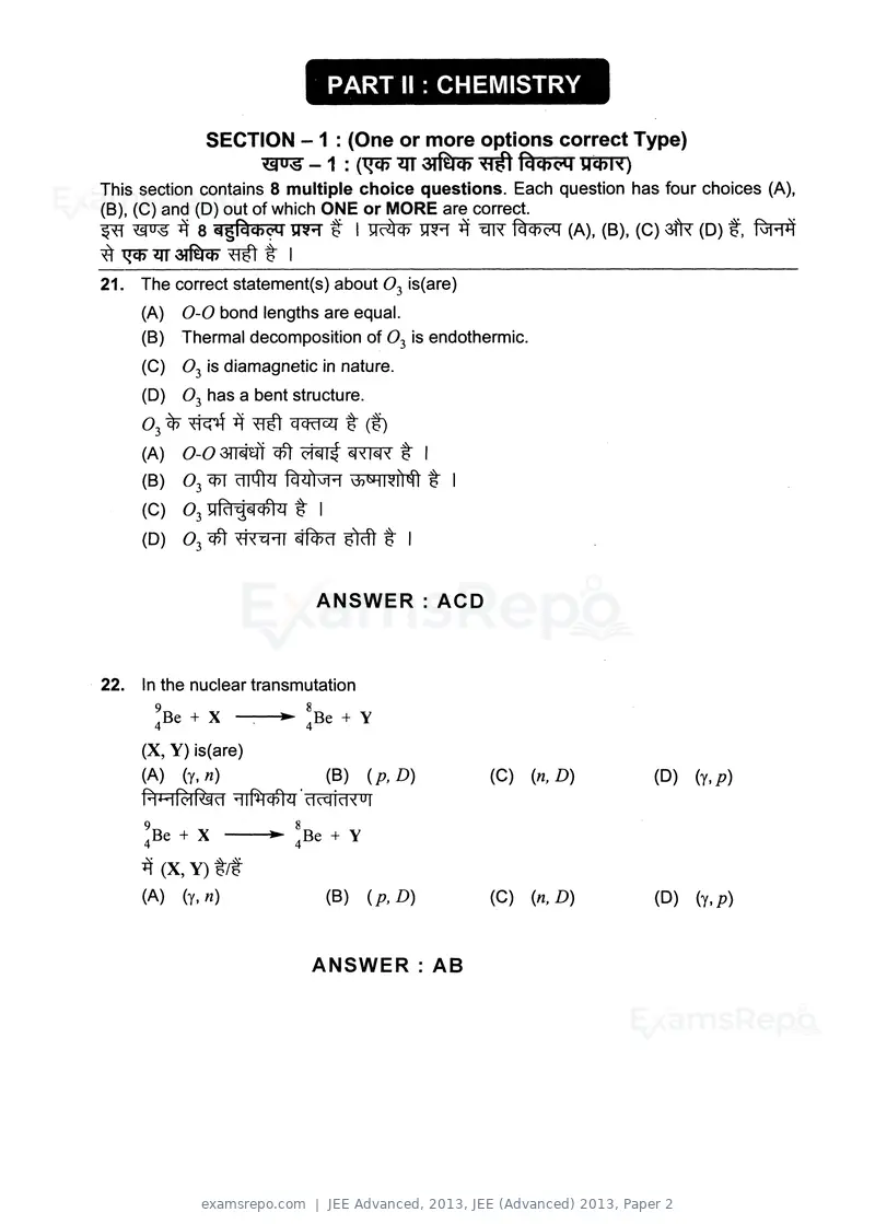 JEE Advanced 2013 question paper, JEE (Advanced) 2013, Paper 2, page 16 of 40