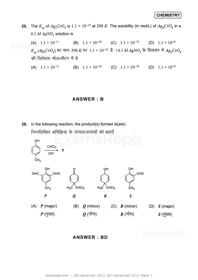 JEE Advanced 2013 question paper, JEE (Advanced) 2013, Paper 2, page 18 of 40