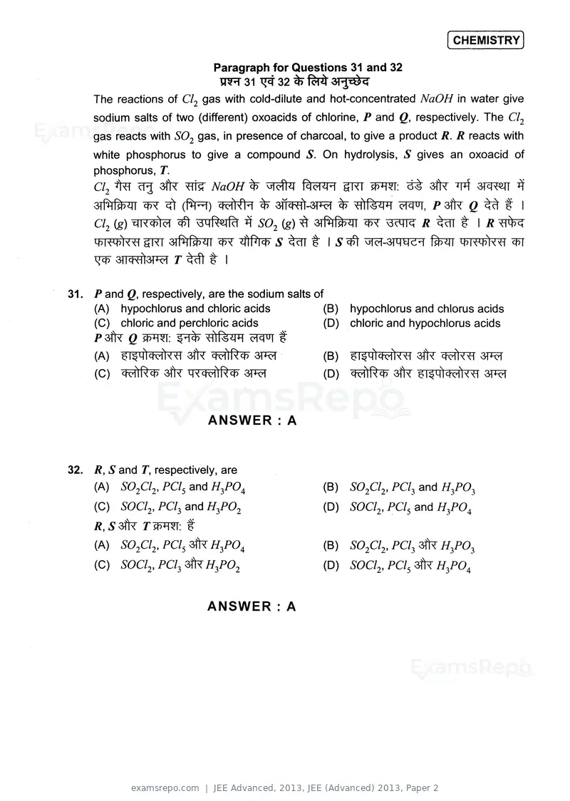 JEE Advanced 2013 question paper, JEE (Advanced) 2013, Paper 2, page 22 of 40