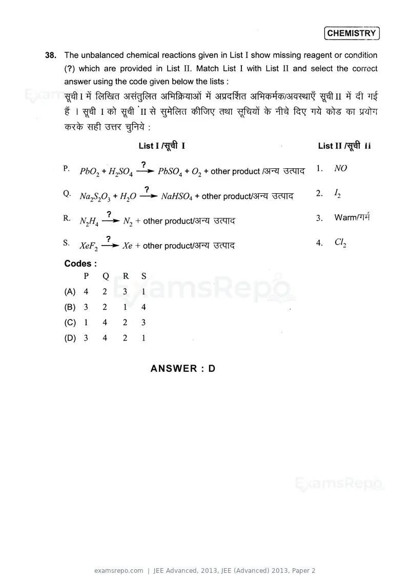 JEE Advanced 2013 question paper, JEE (Advanced) 2013, Paper 2, page 27 of 40