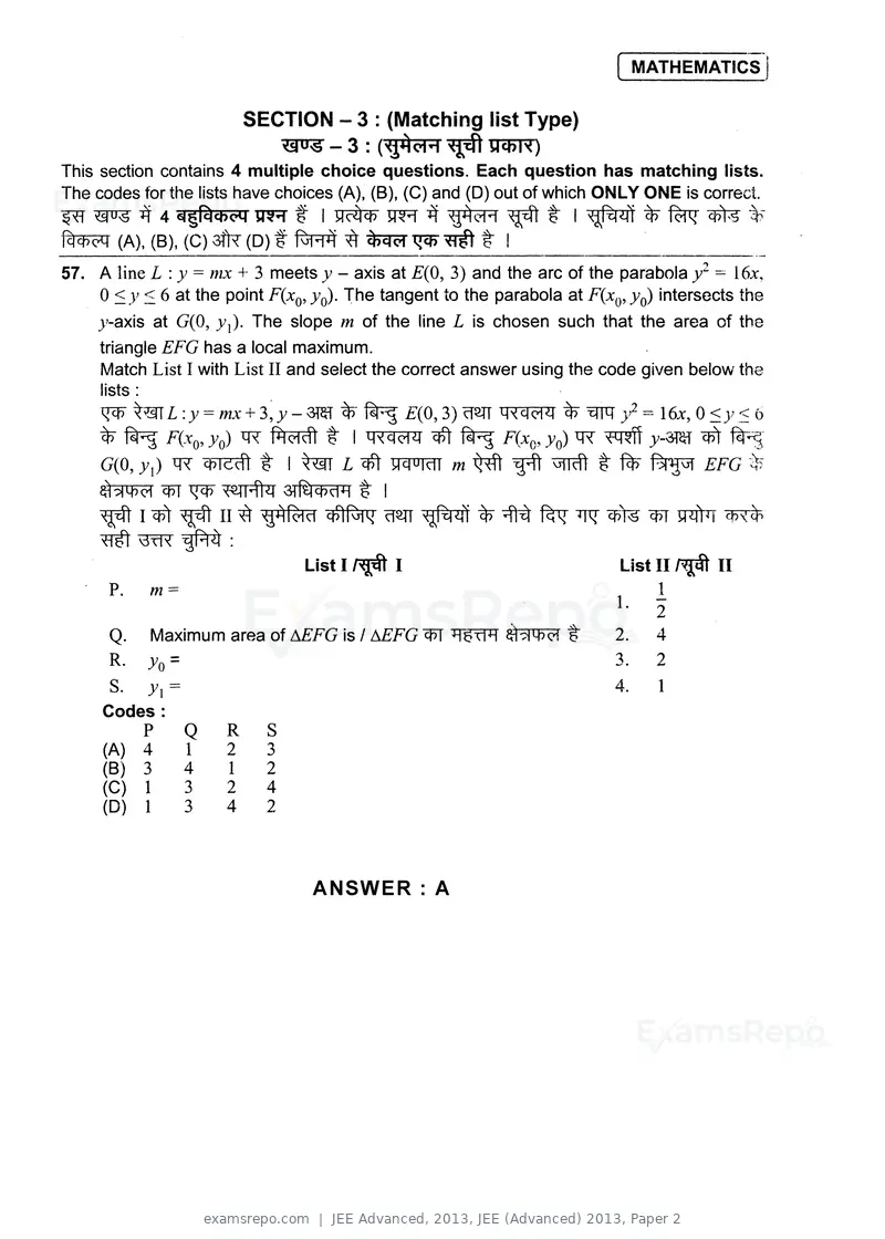 JEE Advanced 2013 question paper, JEE (Advanced) 2013, Paper 2, page 37 of 40
