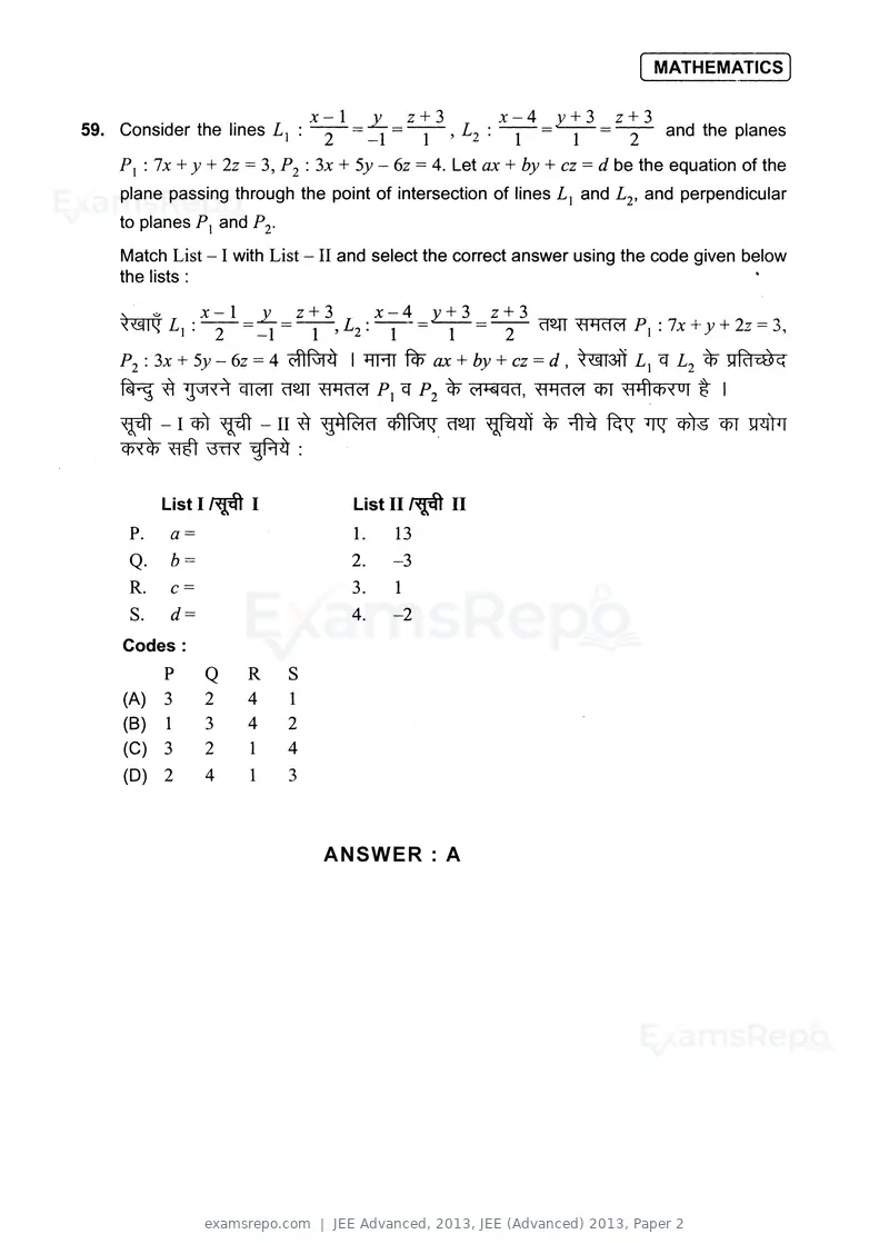 JEE Advanced 2013 question paper, JEE (Advanced) 2013, Paper 2, page 39 of 40