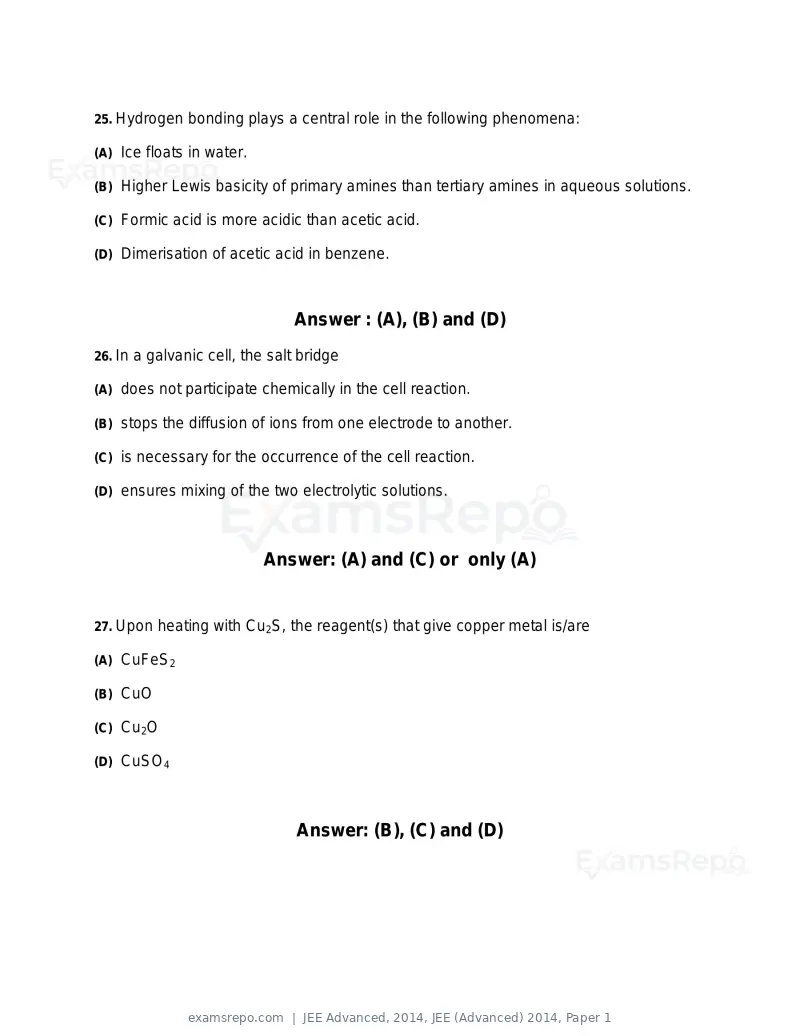 JEE Advanced 2014 question paper, JEE (Advanced) 2014, Paper 1, page 14 of 25