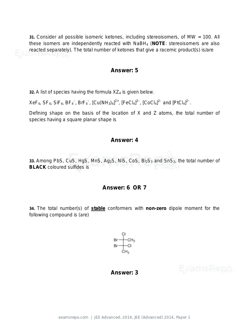 JEE Advanced 2014 question paper, JEE (Advanced) 2014, Paper 1, page 16 of 25
