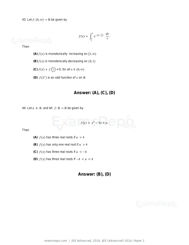 JEE Advanced 2014 question paper, JEE (Advanced) 2014, Paper 1, page 20 of 25