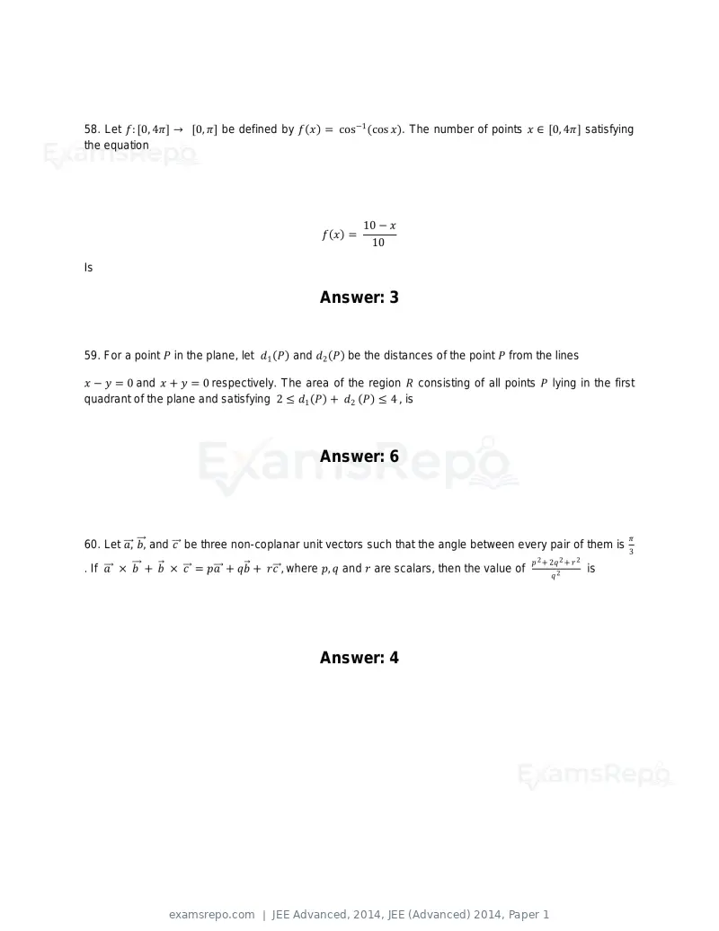 JEE Advanced 2014 question paper, JEE (Advanced) 2014, Paper 1, page 25 of 25
