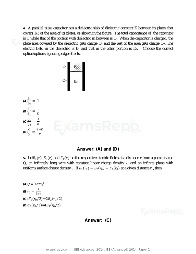 JEE Advanced 2014 question paper, JEE (Advanced) 2014, Paper 1, page 3 of 25