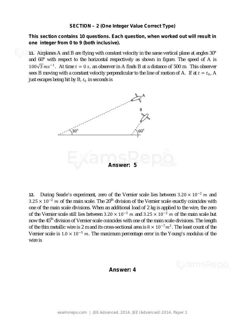 JEE Advanced 2014 question paper, JEE (Advanced) 2014, Paper 1, page 7 of 25
