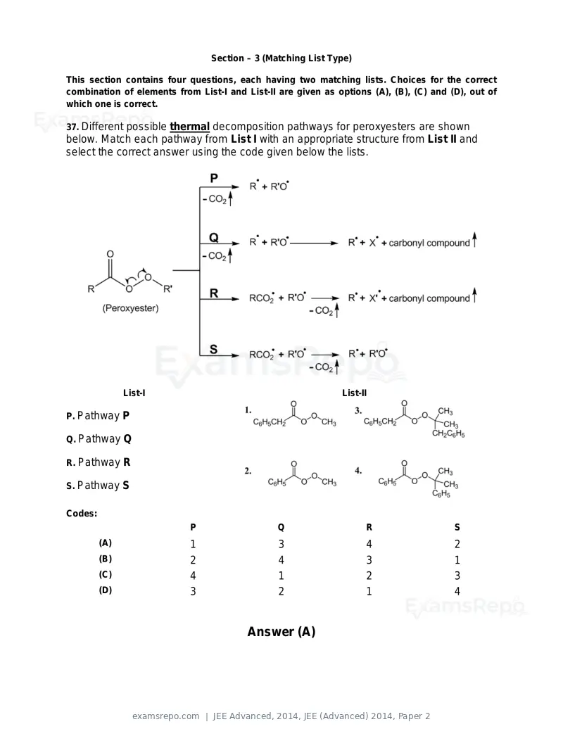 JEE Advanced 2014 question paper, JEE (Advanced) 2014, Paper 2, page 25 of 38