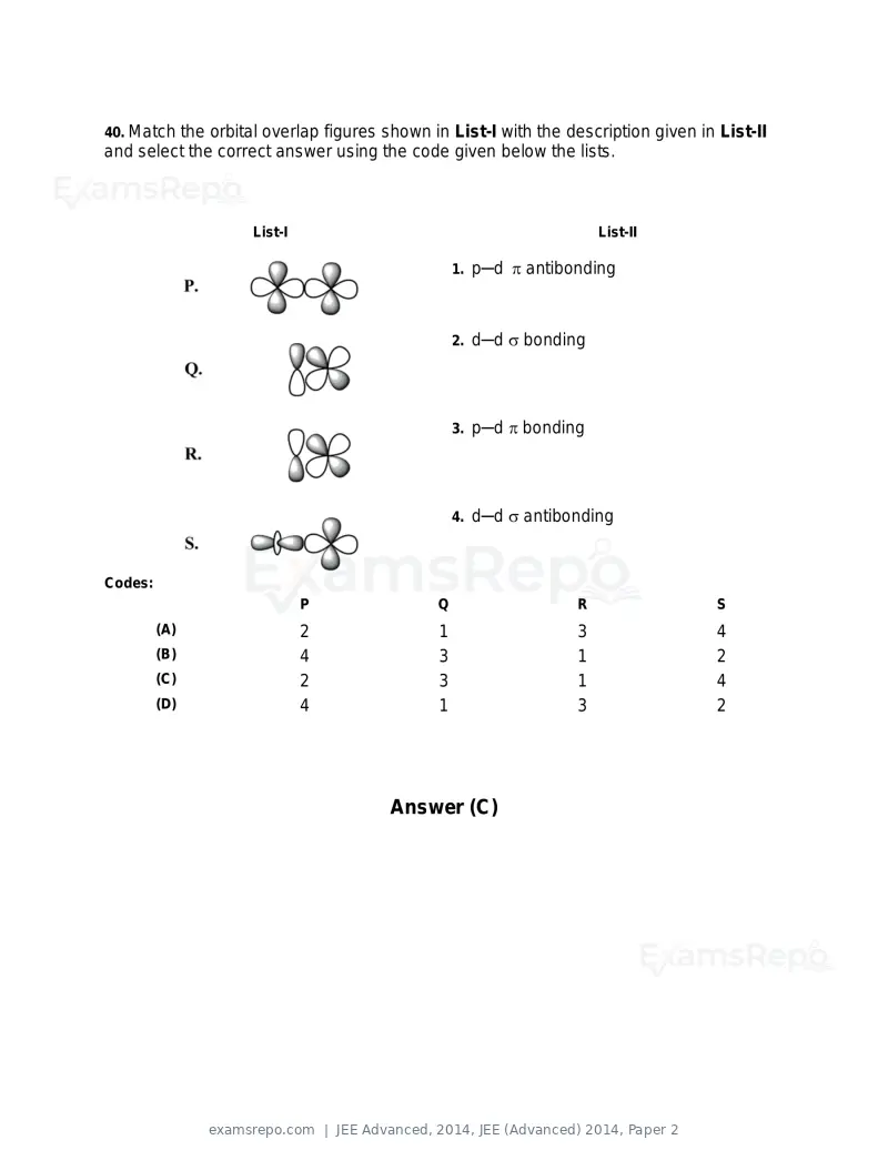 JEE Advanced 2014 question paper, JEE (Advanced) 2014, Paper 2, page 28 of 38