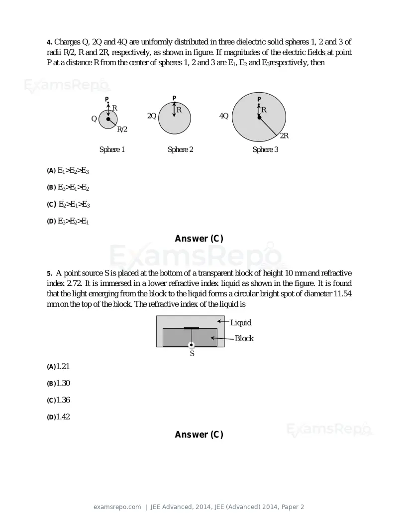 JEE Advanced 2014 question paper, JEE (Advanced) 2014, Paper 2, page 3 of 38