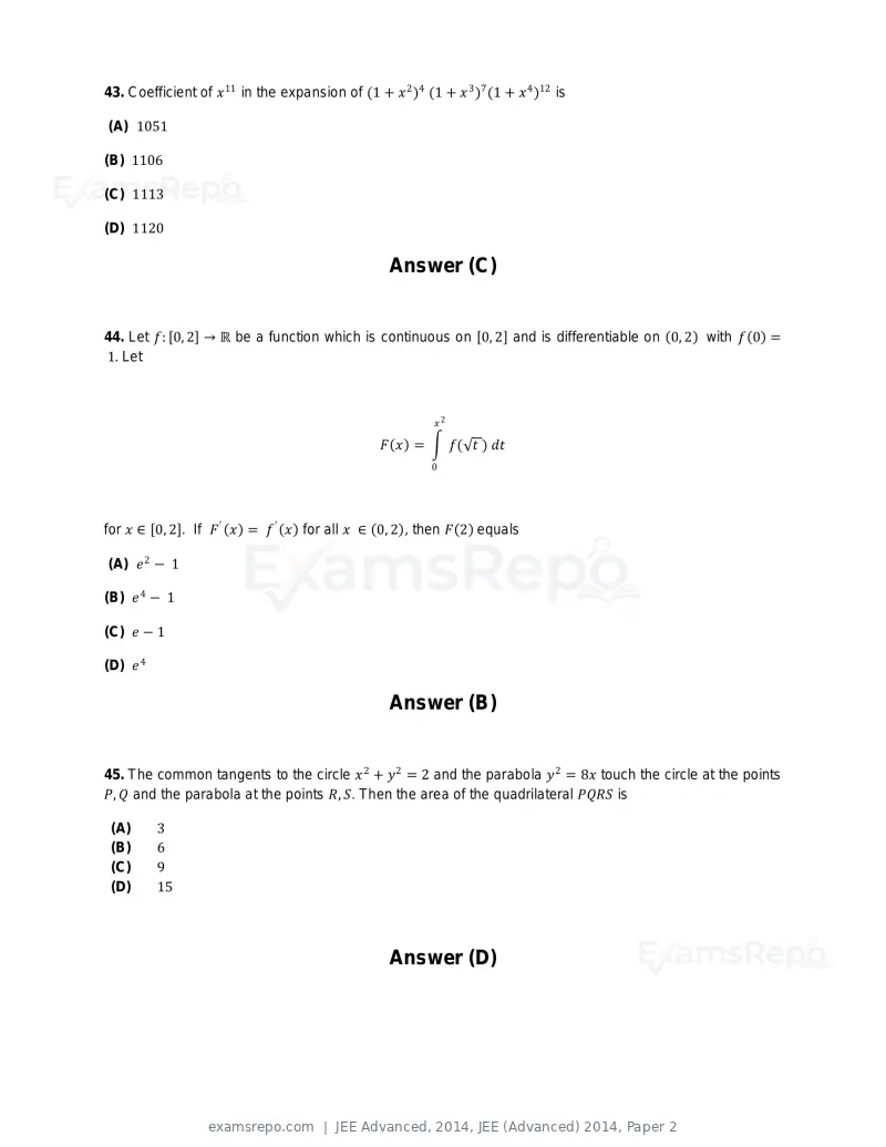 JEE Advanced 2014 question paper, JEE (Advanced) 2014, Paper 2, page 30 of 38