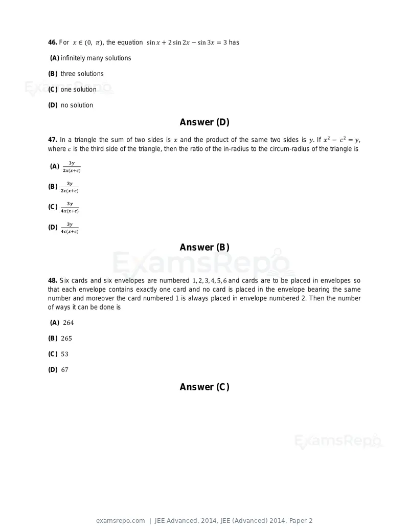 JEE Advanced 2014 question paper, JEE (Advanced) 2014, Paper 2, page 31 of 38