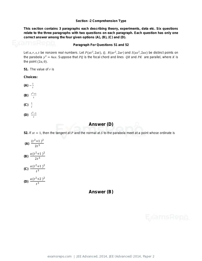 JEE Advanced 2014 question paper, JEE (Advanced) 2014, Paper 2, page 33 of 38