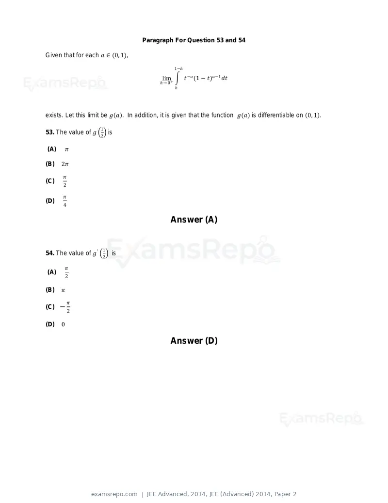 JEE Advanced 2014 question paper, JEE (Advanced) 2014, Paper 2, page 34 of 38