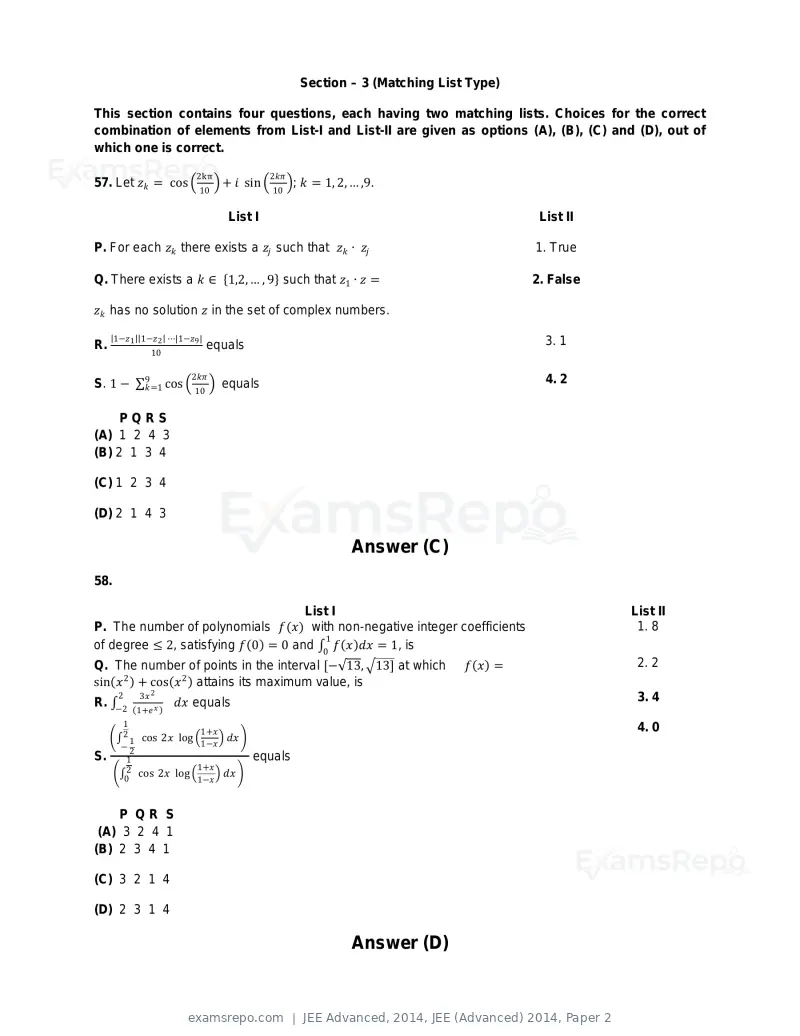 JEE Advanced 2014 question paper, JEE (Advanced) 2014, Paper 2, page 36 of 38