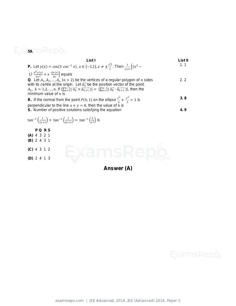 JEE Advanced 2014 question paper, JEE (Advanced) 2014, Paper 2, page 37 of 38