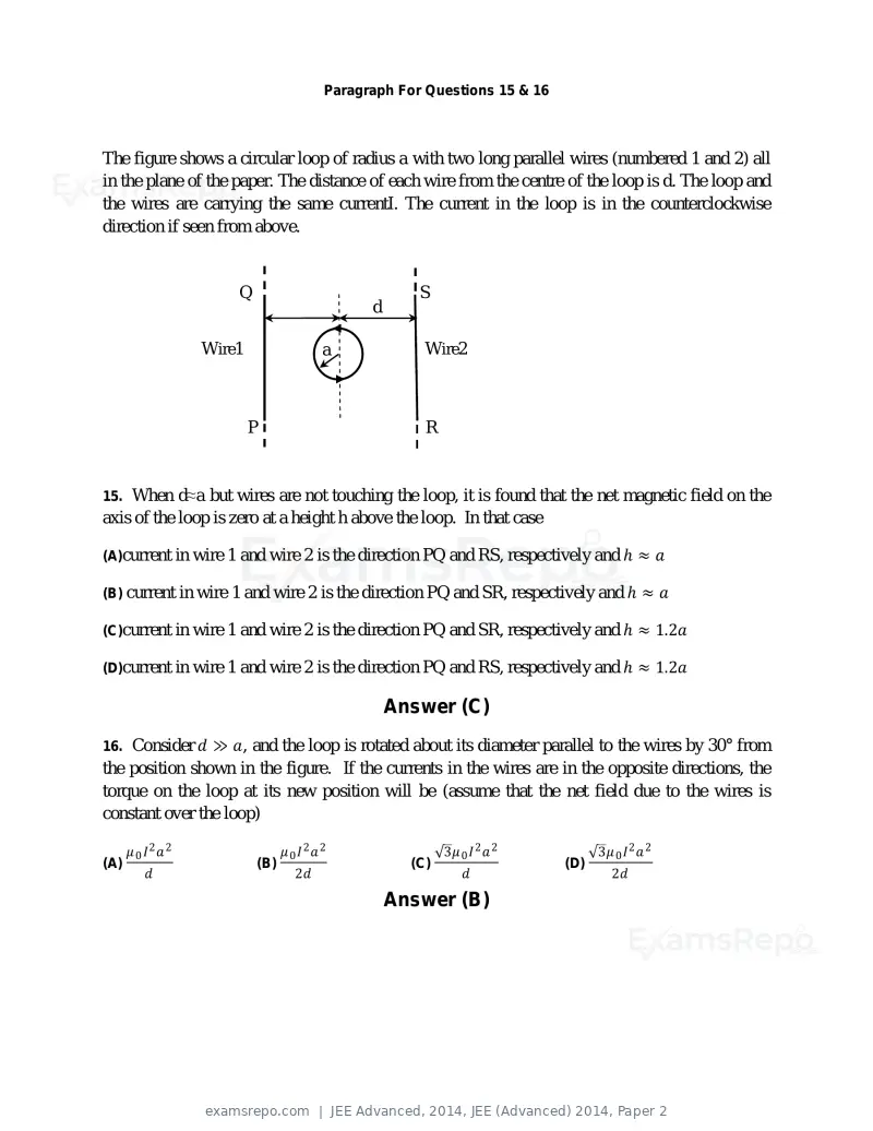 JEE Advanced 2014 question paper, JEE (Advanced) 2014, Paper 2, page 8 of 38
