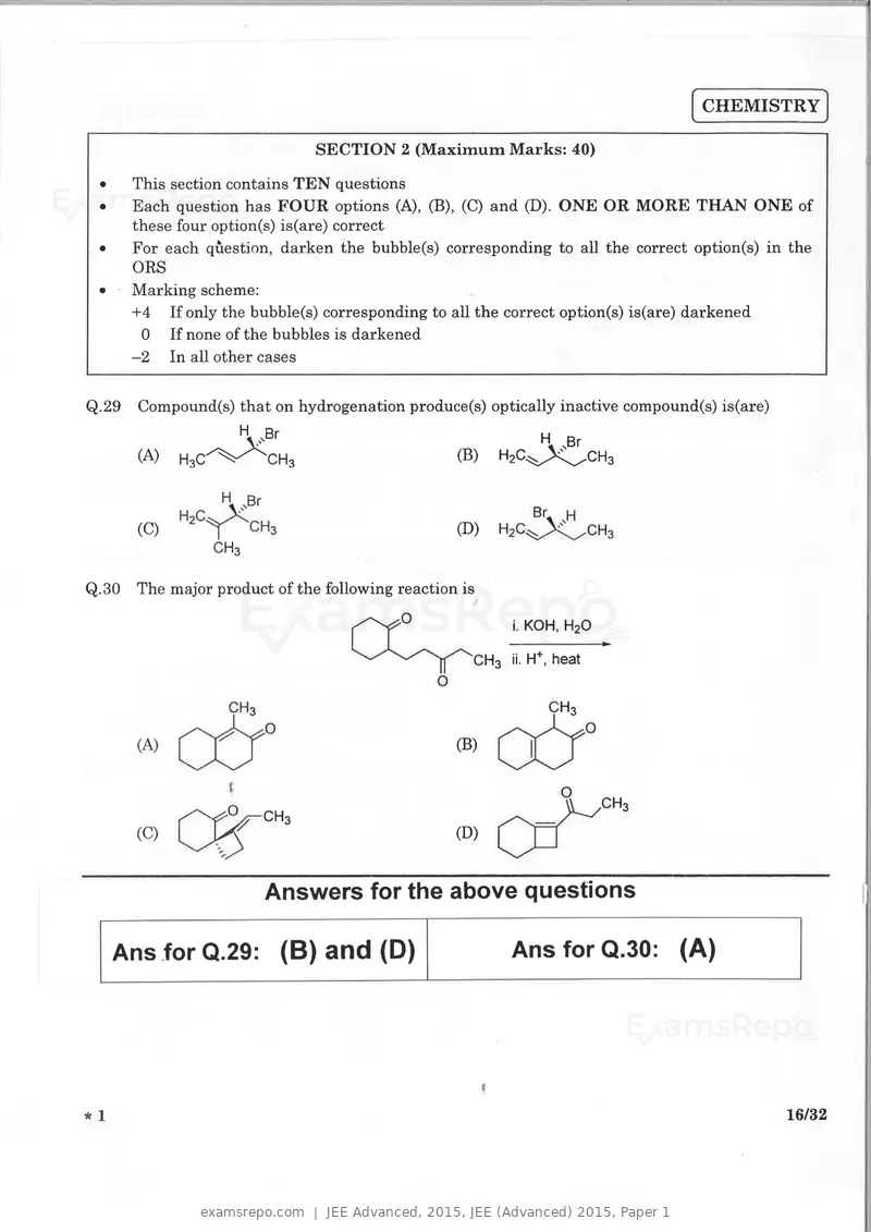JEE Advanced 2015 question paper, JEE (Advanced) 2015, Paper 1, page 15 of 29
