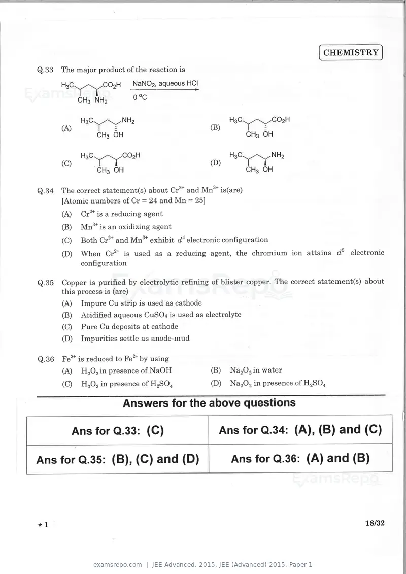JEE Advanced 2015 question paper, JEE (Advanced) 2015, Paper 1, page 17 of 29