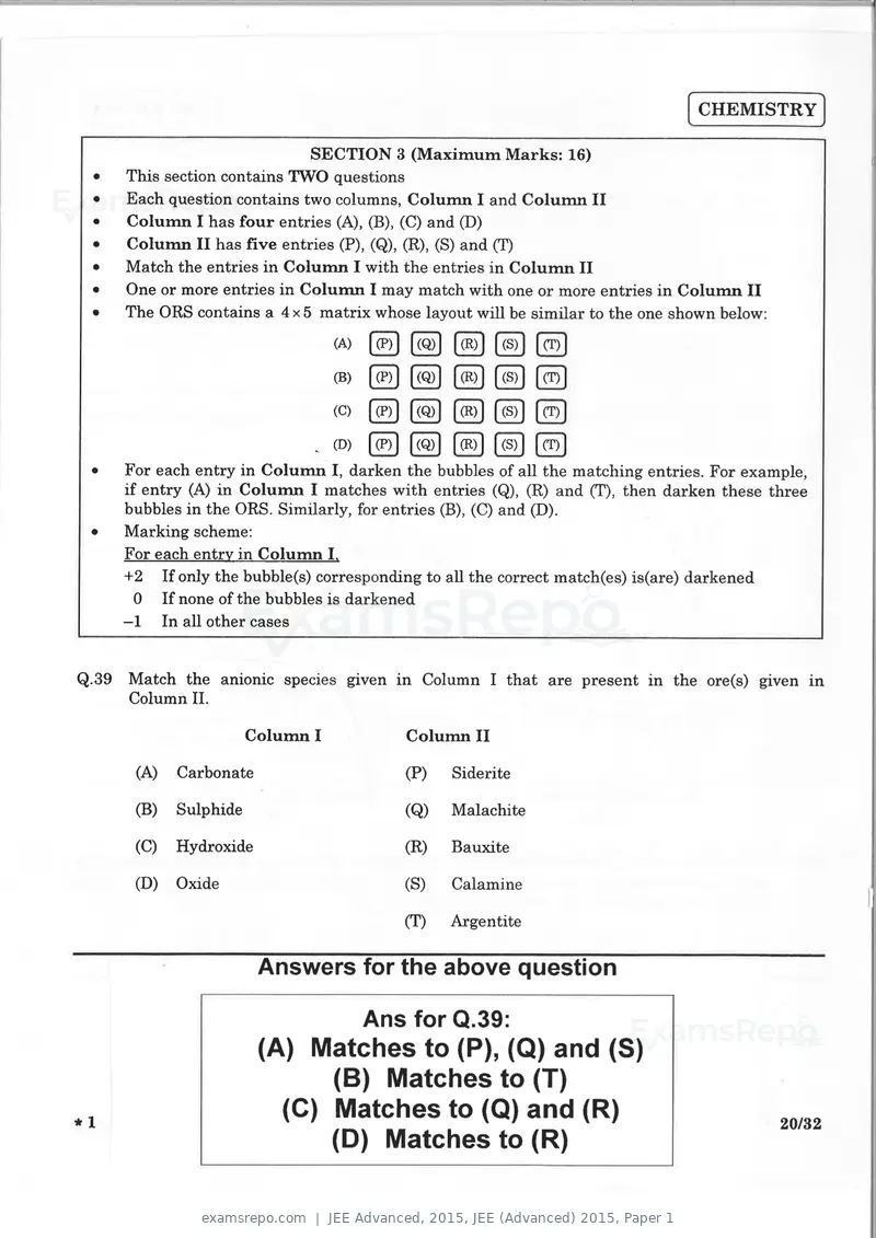 JEE Advanced 2015 question paper, JEE (Advanced) 2015, Paper 1, page 19 of 29