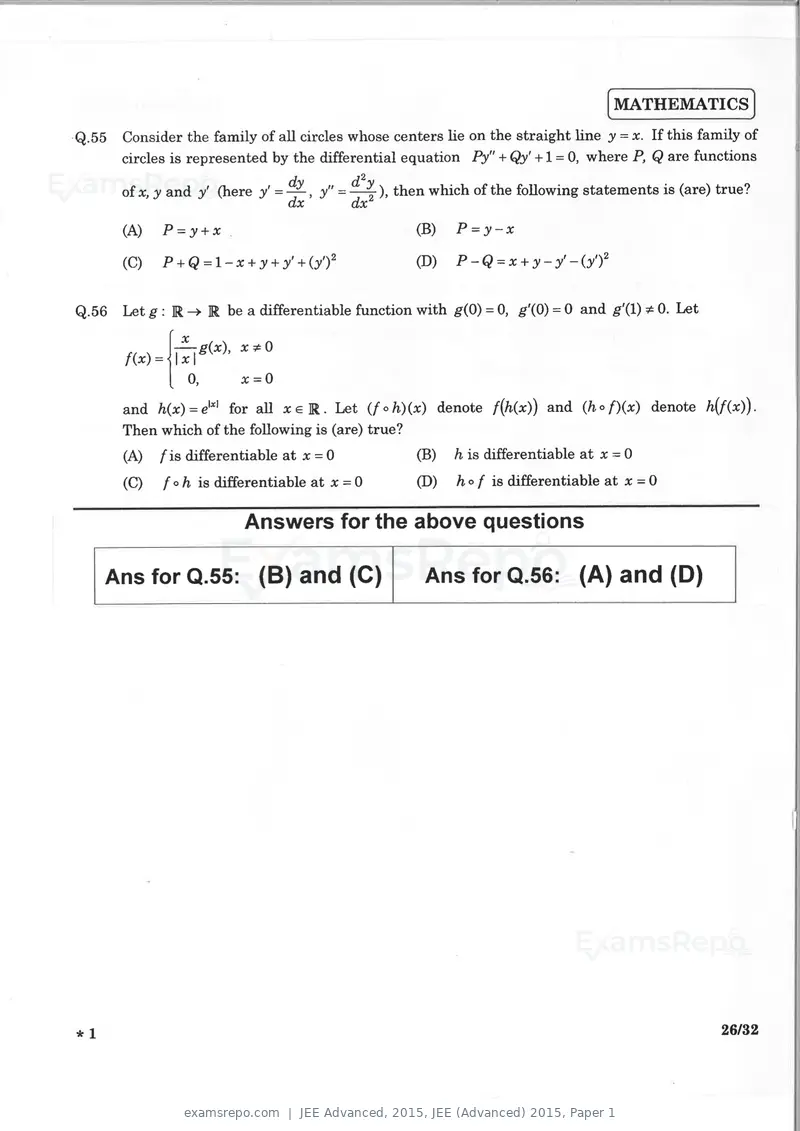 JEE Advanced 2015 question paper, JEE (Advanced) 2015, Paper 1, page 25 of 29