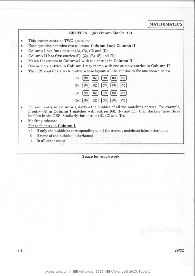 JEE Advanced 2015 question paper, JEE (Advanced) 2015, Paper 1, page 27 of 29