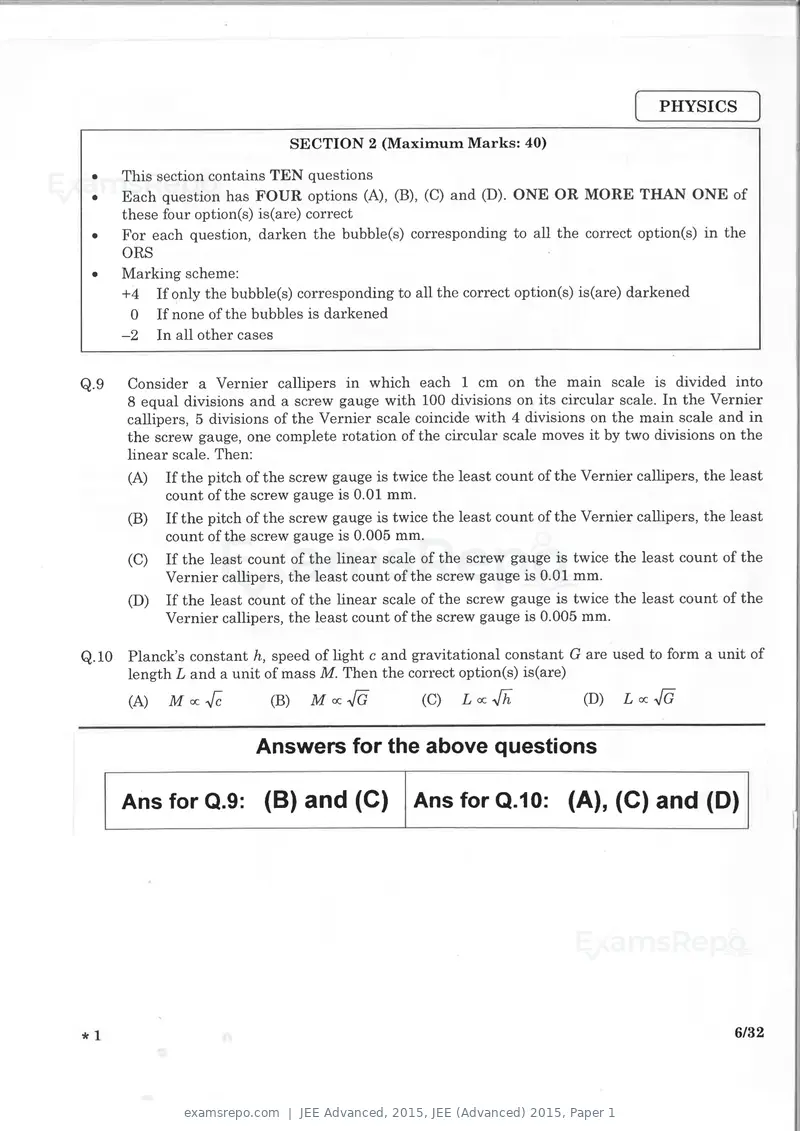 JEE Advanced 2015 question paper, JEE (Advanced) 2015, Paper 1, page 5 of 29