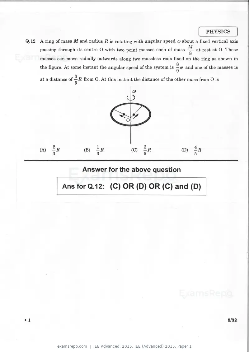 JEE Advanced 2015 question paper, JEE (Advanced) 2015, Paper 1, page 7 of 29