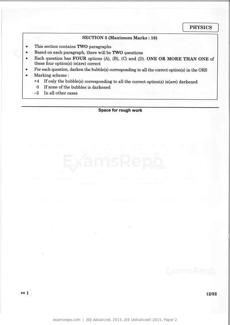 JEE Advanced 2015 question paper, JEE (Advanced) 2015, Paper 2, page 11 of 29