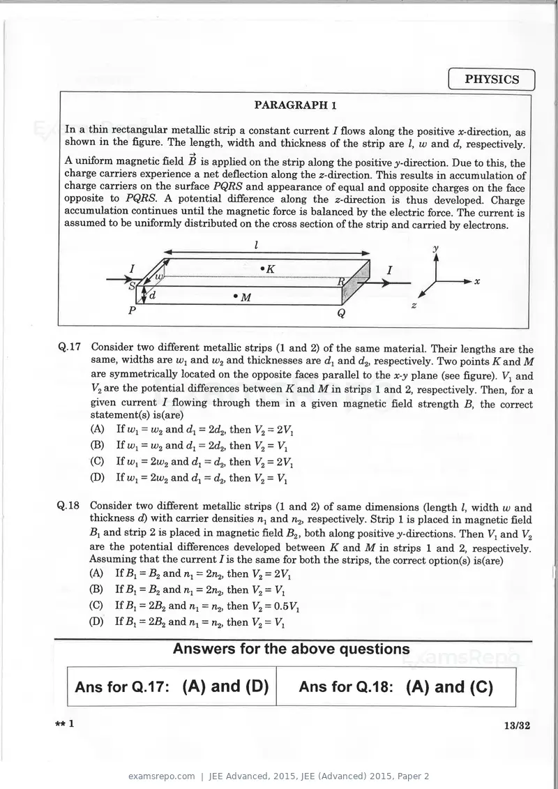 JEE Advanced 2015 question paper, JEE (Advanced) 2015, Paper 2, page 12 of 29